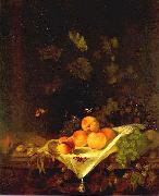 CALRAET, Abraham van Still-life with Peaches and Grapes oil on canvas